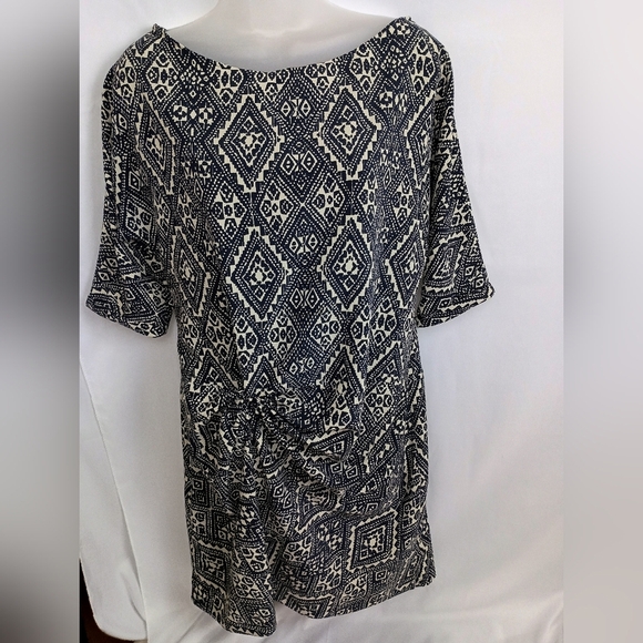 ZARA WOMAN Patterned Black and Cream Women's Dress (#894) - Picture 1 of 6